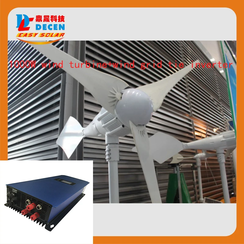 MAYLAR@ 1000W 48V Wind Turbine Dolphin+1000W 45-90VDC Wind Grid Tie Inverter For Wind Power On-grid Tie or Off-grid System