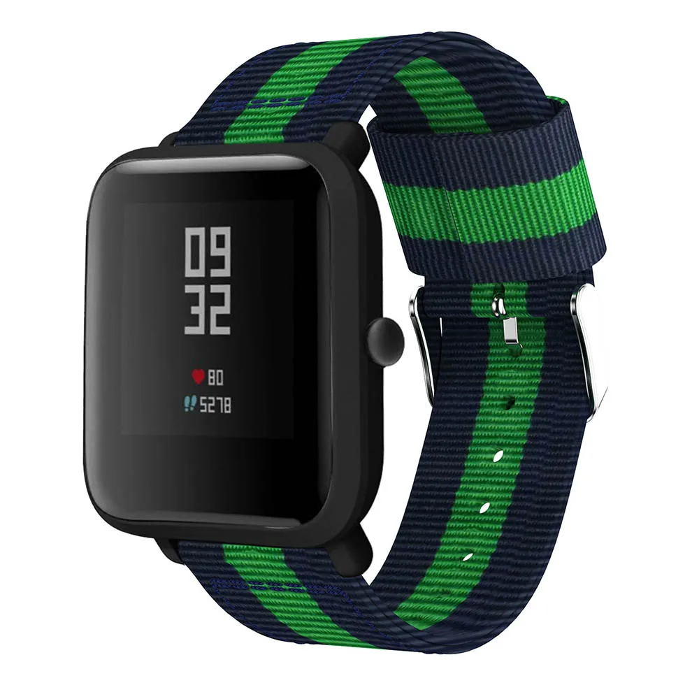 Ремешок нейлоновый для Huami Amazfit Bip BIT PACE Lite Youth сменный Браслет Samsung Galaxy Watch 42 мм 20
