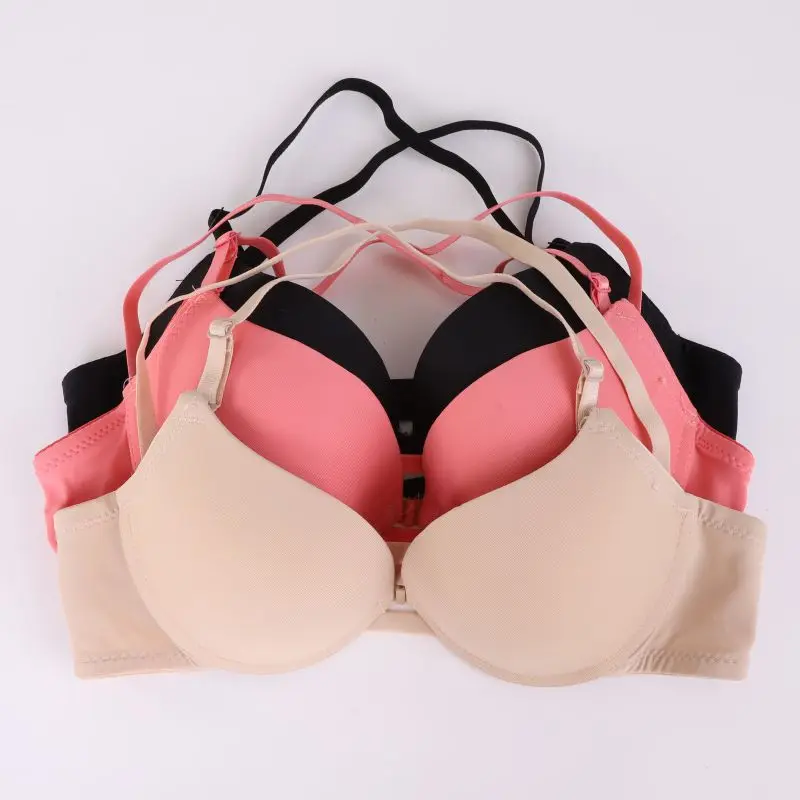 

Fashion Push Up Bra Summer Seamless Sexy Front Button Closure Bra Underwear Buckle Small Chest Hollow out Back Underwire Bras