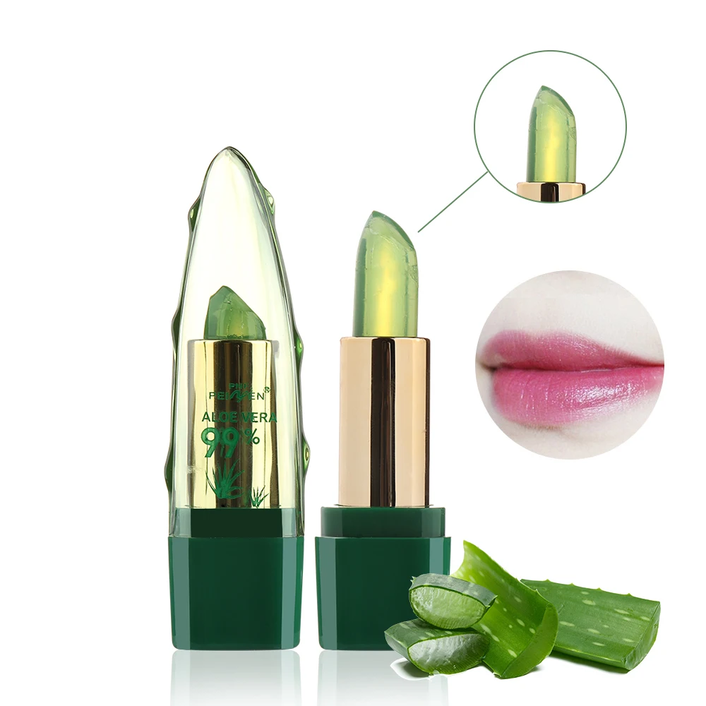 

1PC 99% Aloe Natural Moisturizer Lipstick Temperature Changed Color Lipbalm Natural Magic Pink Protector Lips Cosmetics