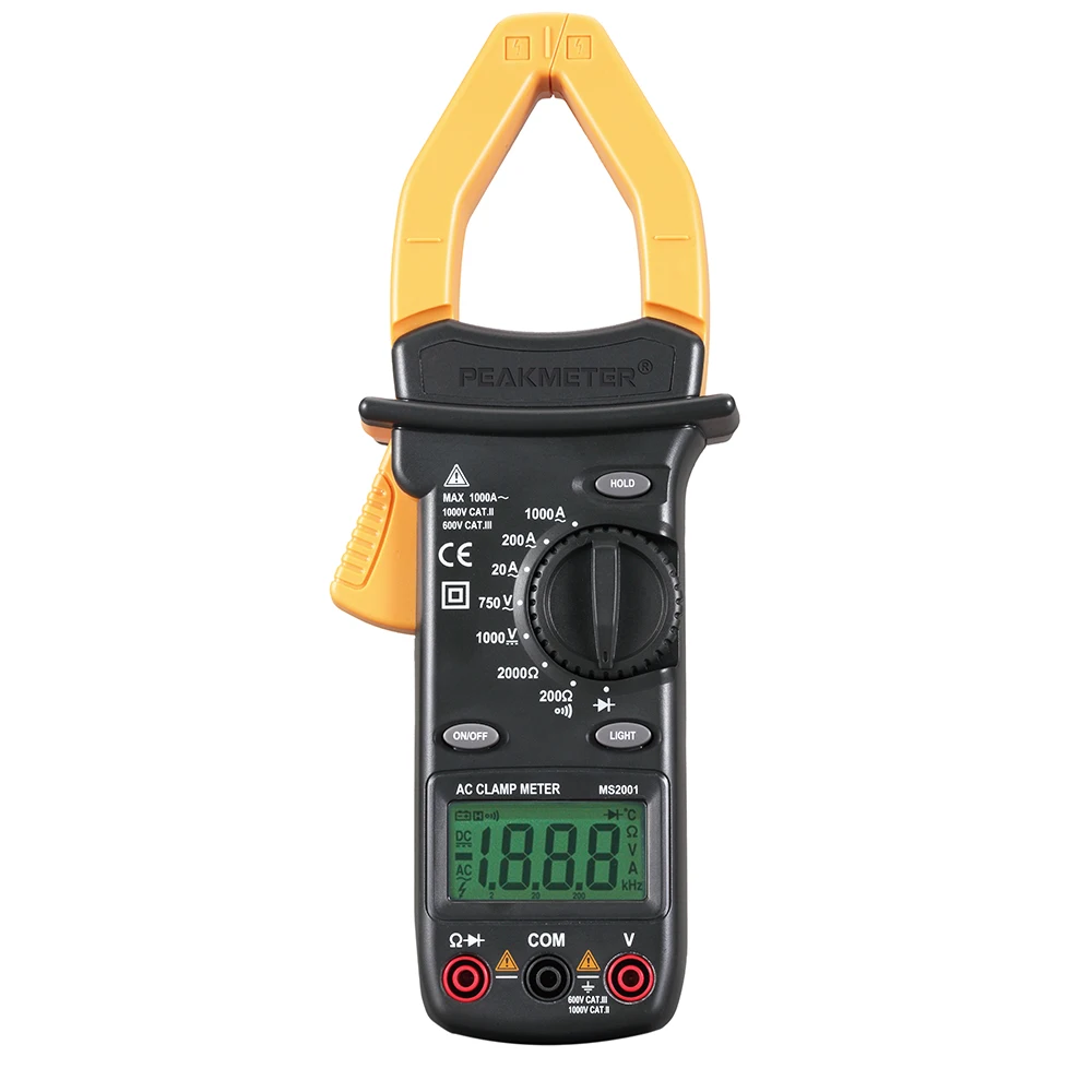 

MS2001 AC/DC Clamp Meters Inrush Ammeter Voltmeter Capacitor Ohmmeter Tester LCD Backlight Multimeter Electric Meter