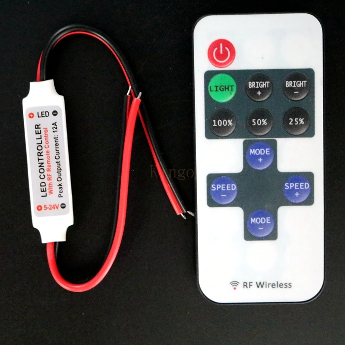 

Mini RF remote control Led dimmer 5V 12V 24V 11Key For Single color Led Strip SMD 5050,3528,5630,5730,2835,3014,Free shipping