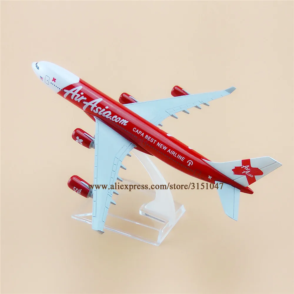 

AIR Asia Capa Best New Airline Airbus 340 A340 Airways Airplane Model Alloy Metal Model Plane Diecast Aircraft 16cm Gift