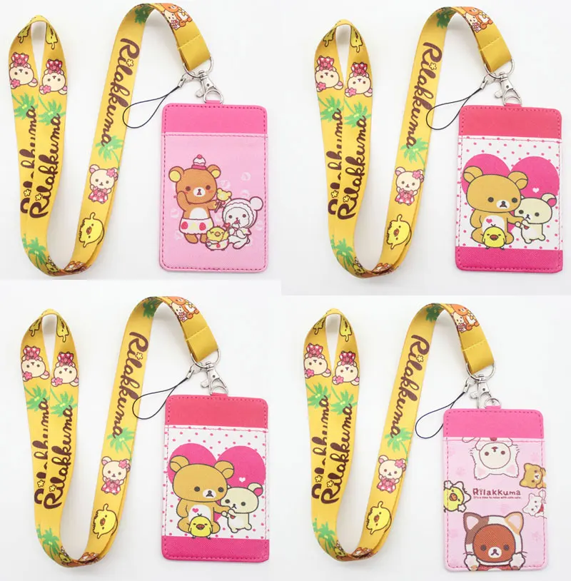 

high quality one Rilakkuma cartoon Lanyards Neck Strap ID Card Mobile Phone Strap USB Badge Holder Rope Key Chain Gifts #60201