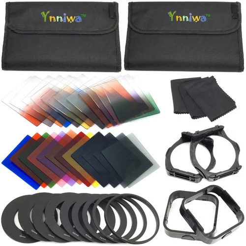 39 in1 24Color Filter 4 Cases 9 ring Adapter holder Square lens hood for Cokin P