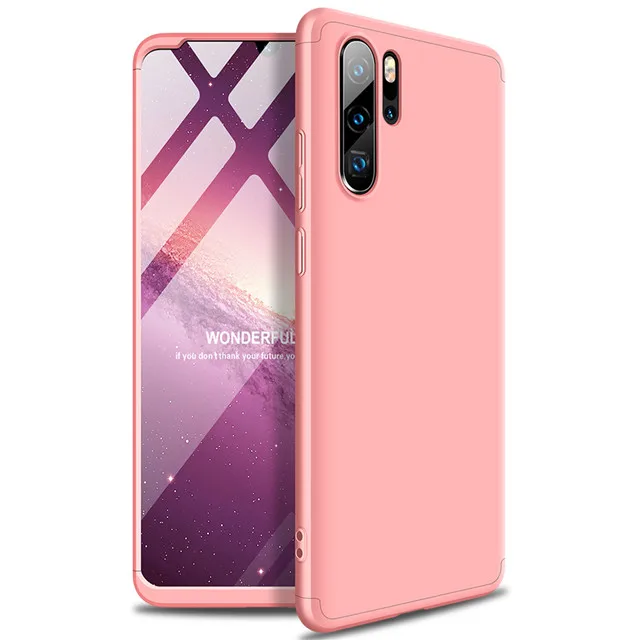 360 чехол с полной защитой для huawei P30 Pro чехол Роскошный Жесткий PC противоударный чехол для huawei P30 Lite P20 Lite P20 Pro Coque - Цвет: Rose Gold