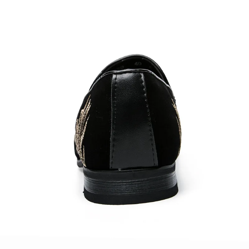 Итальянские дизайнерские мужские кожаные туфли-лоферы; мужская повседневная обувь на плоской подошве; черные цветочные Мокасины с вышивкой; ; размеры 38-47