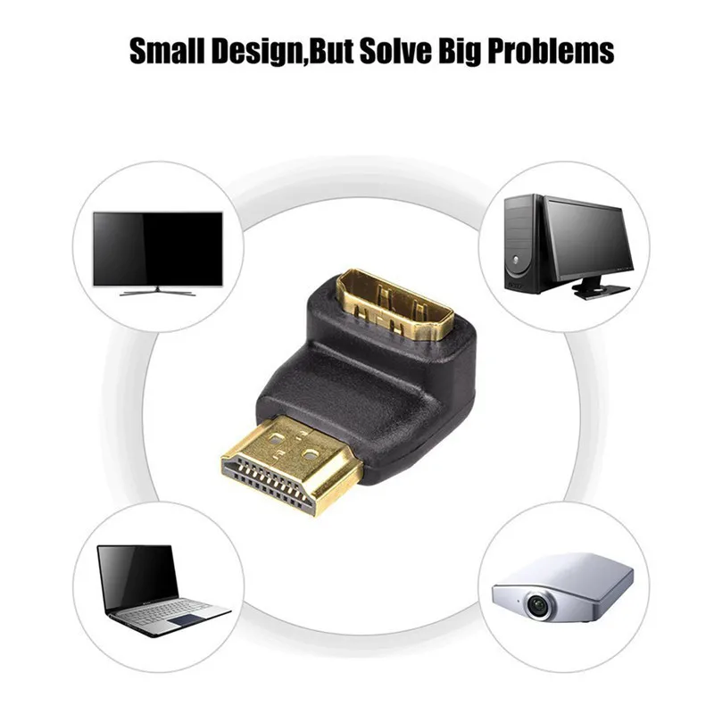 90/270 Degree Angle HDMI Male to HDMI Female for 1080P HDTV Cable Adaptor Converter Extender HDMI Cable Adapter Converters 90/270 Degree Angle HDMI Male to HDMI Female for 1080P HDTV Cable Adaptor Converter Extender HDMI Cable Adapter Converters