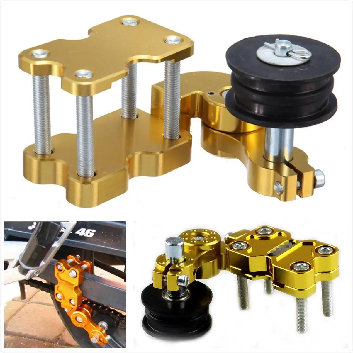 CNC Алюминиевые мотоциклы авто регулируемый натяжитель цепи болт на ролике для ATV моторизованный Грязь велосипед ямы картинг