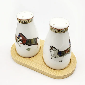 Фарфоровые шейкеры для соли и перца god Horse desi bone china, бутылка для соли, бутылка для перца из костяного фарфора, соль для перца - Цвет: B Set