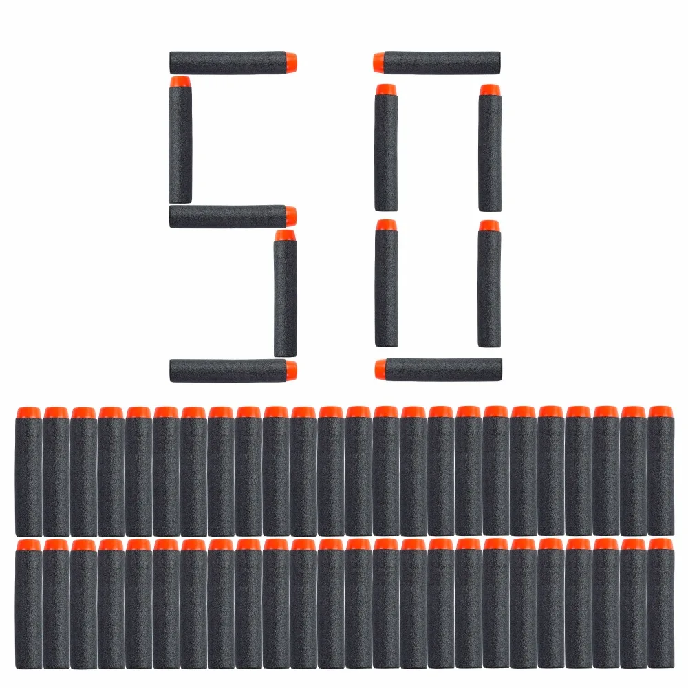 50 шт. для Nerf пулями мягкими дырочку головы 7 2 см заправка игрушка дартс черный