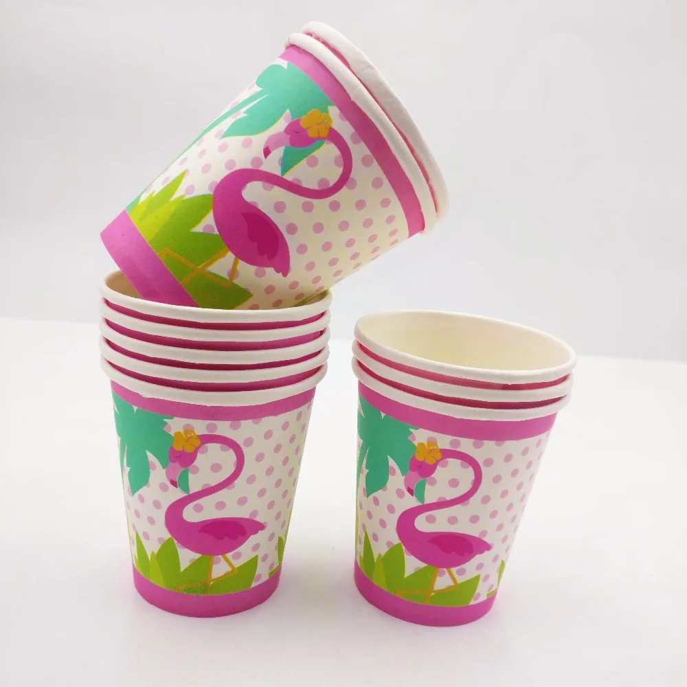 10pcs Incredible pink flamingo Favor Cups Birthday Party Decoration