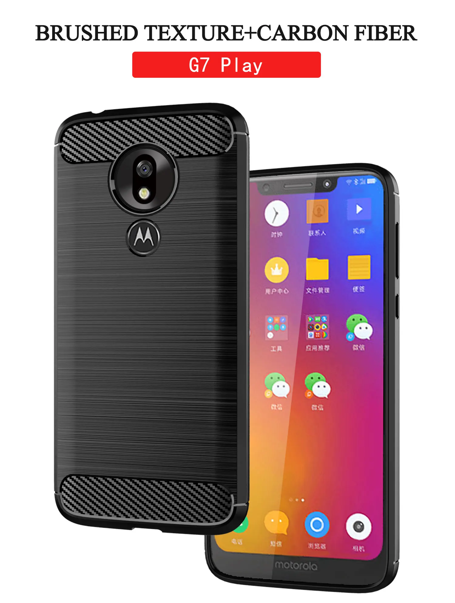 10 шт./лот для Motorola Moto G7 Play чехол Защитный чехол для задней панели из углеволокна и Мягкая силиконовая задняя крышка для мото G7 Мощность G5 G6 G7 плюс P40(L98