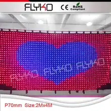 P7 огнеупорный вельвет ткани гибкий светодиодный видео занавес 2x4 м