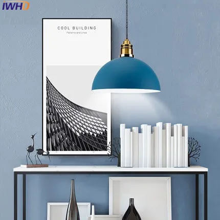  IWHD Iron HangLamp Single Modern Pendent Lights Led Creative Color Art Deco Lighting Fixtures Penda - 32820232621