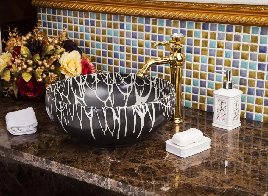 Artistic Procelain Handmade Europe Vintage Lavabo Washbasin Ceramic Bathroom Sink Counter Top custom wash basin bathroom sinks (5)