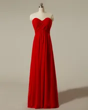 2016 New Cheap In Stock Romantic Sweetheart Red Long Bridesmaid Dress Off The Shoulder Real Pictures Long Party Gown