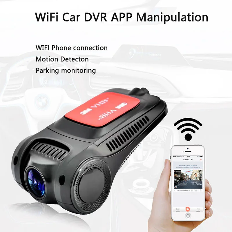 

Auto HD 1080P Night Vision Dash Cam Car DVR 170 Degree Hidden WiFi Car DVR Dash G-sensor Cam Camera Video Recorder Display
