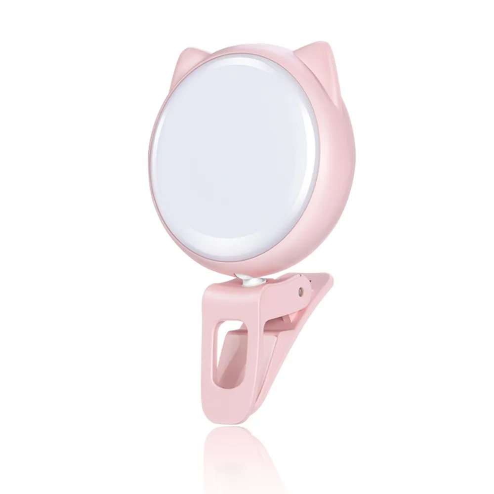 Selfie Light LED Cat Ear Selfie Ring Flash lens beauty Fill Light Lamp Portable Clip for Photo Camera For Cell Phone Smartphone