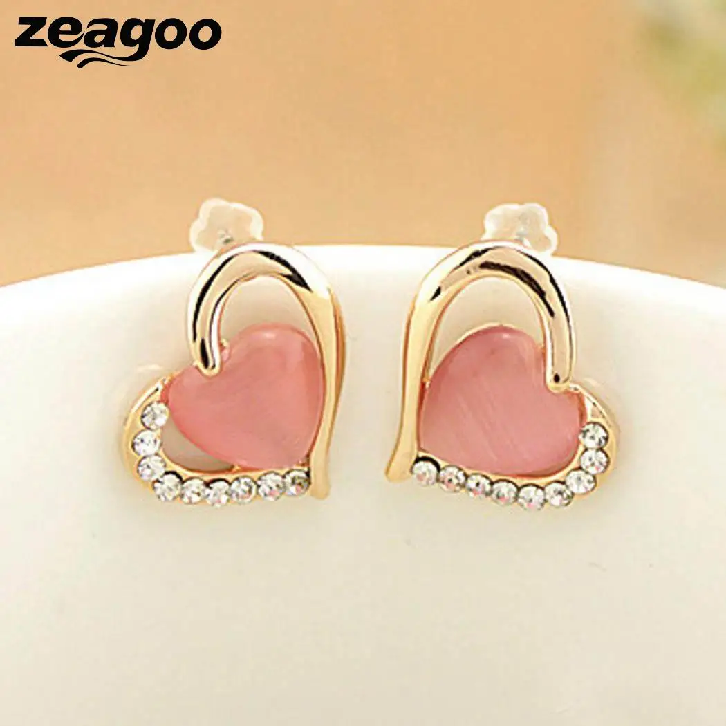 Zeagoo модные в форме сердца искусственный камень серьги для женщин Подарочный Шарм