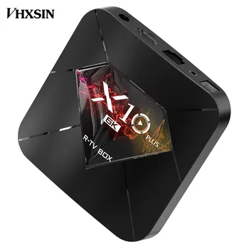 

VHXSIN 50PCS/LOT X10 Plus TV Box Android 9.0 4 64G Quad-Core WiFi 3D H.265 6K Set Top Box Allwinner