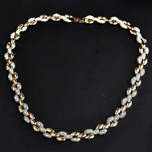 USTYLE матовое мозаичное полированное ожерелье два тона Пшеница Австрийский Кристалл Короткое ожерелье для женщин ювелирные изделия