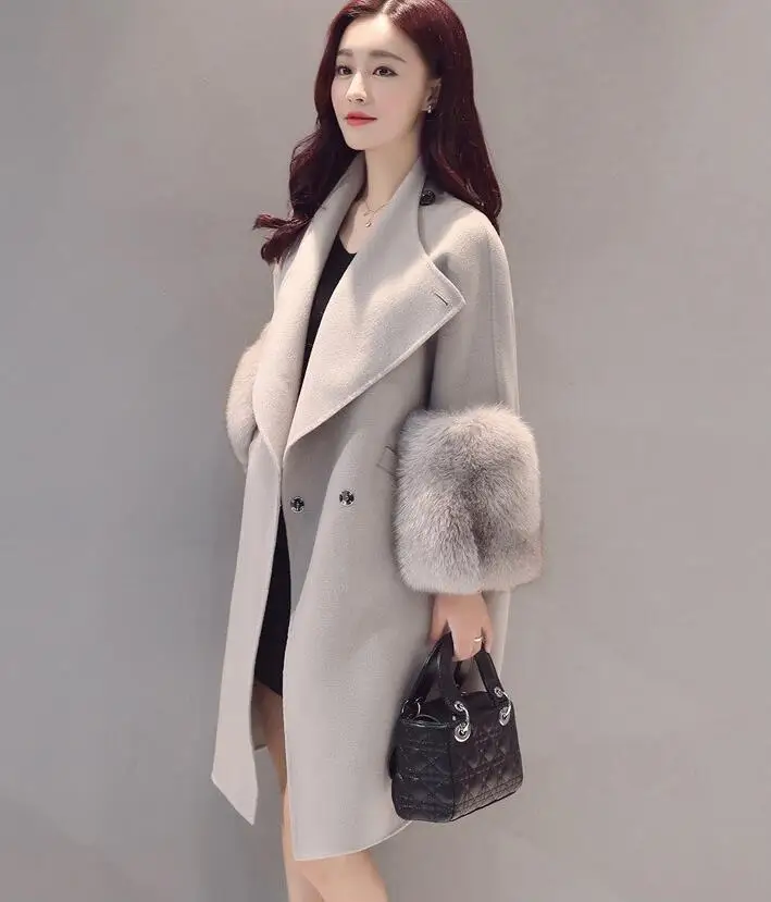 2017 Femmes Kaki Nouvelles Moyen Haut Gamme Édition Hiver Moralité Vestes Cultiver Coréenne Épais Manteau Sa Longtemps De Laine Automne rCStq1xwr