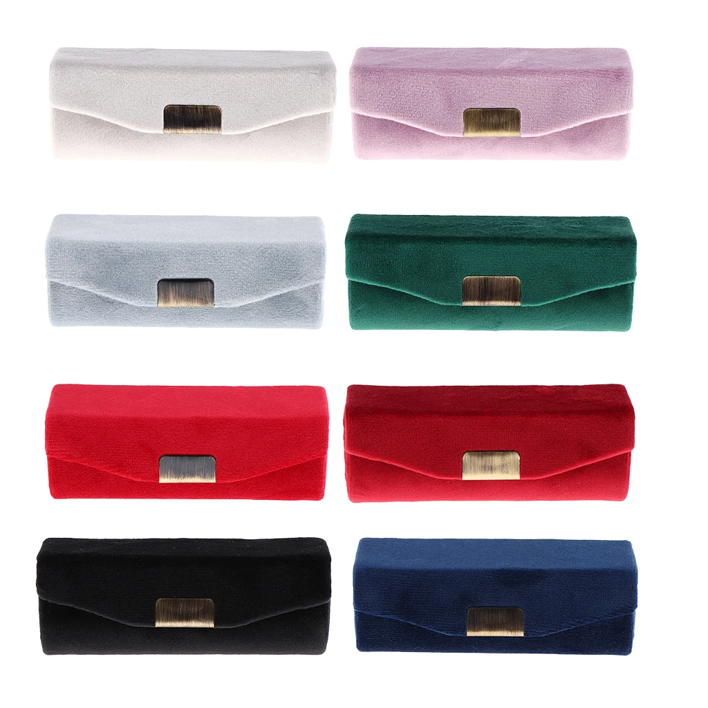 

Makeup Holder Lipstick Case Velveteen Lip Balm Perfume Storage Box with Mirror for Purse Handbag Travel - Eight Colors Optional