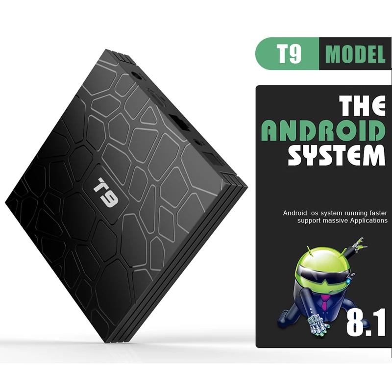 T9 ТВ приставка Android 8 1 4 ГБ 32 64 Гб Смарт Rockchip RK3328 1080P H.265 4K GooglePlay медиаплеер |