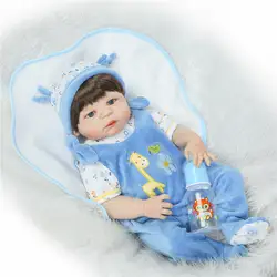 22 "мальчик кукла реборн всего тела силиконовые куклы Reborn Новорожденные куклы Жираф одежда для ребенка Подарки для девочек Bebe жив bonecas