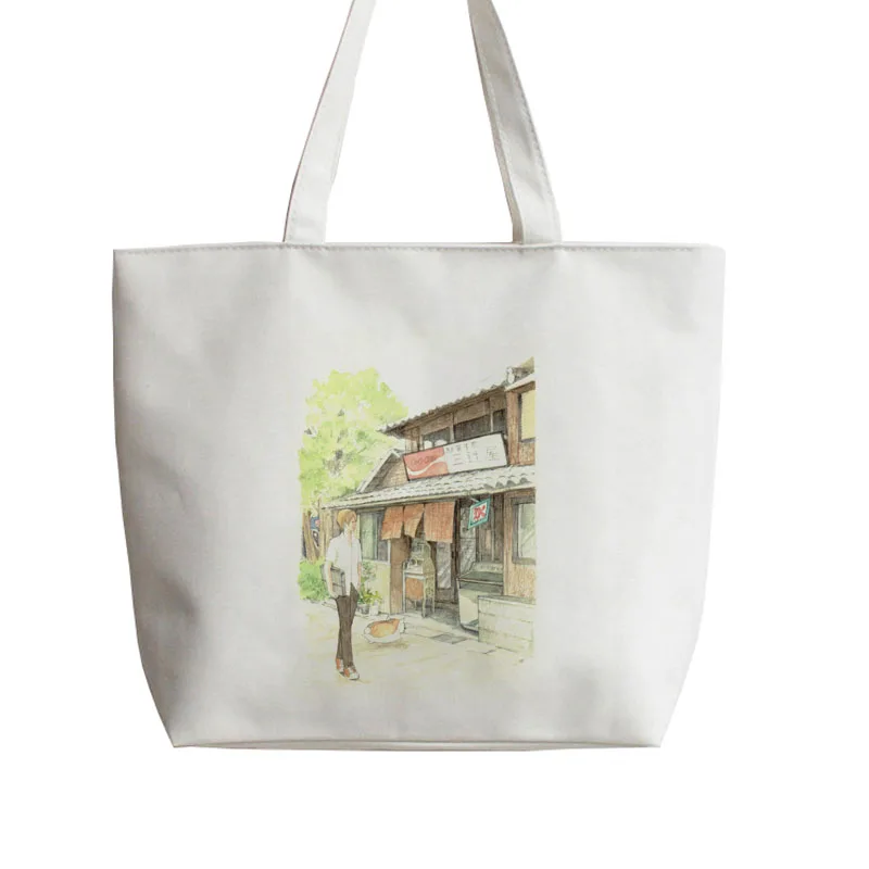 

Natsume's Book of Friends Takashi Natsume s home Japanese Anime Canvas Tote bags Cartoon Shopping bag school AN161