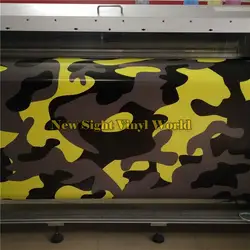 Jumbo желтый тигр камуфляж винил обёрточная бумага плёнки пузырьков для стайлинга автомобилей