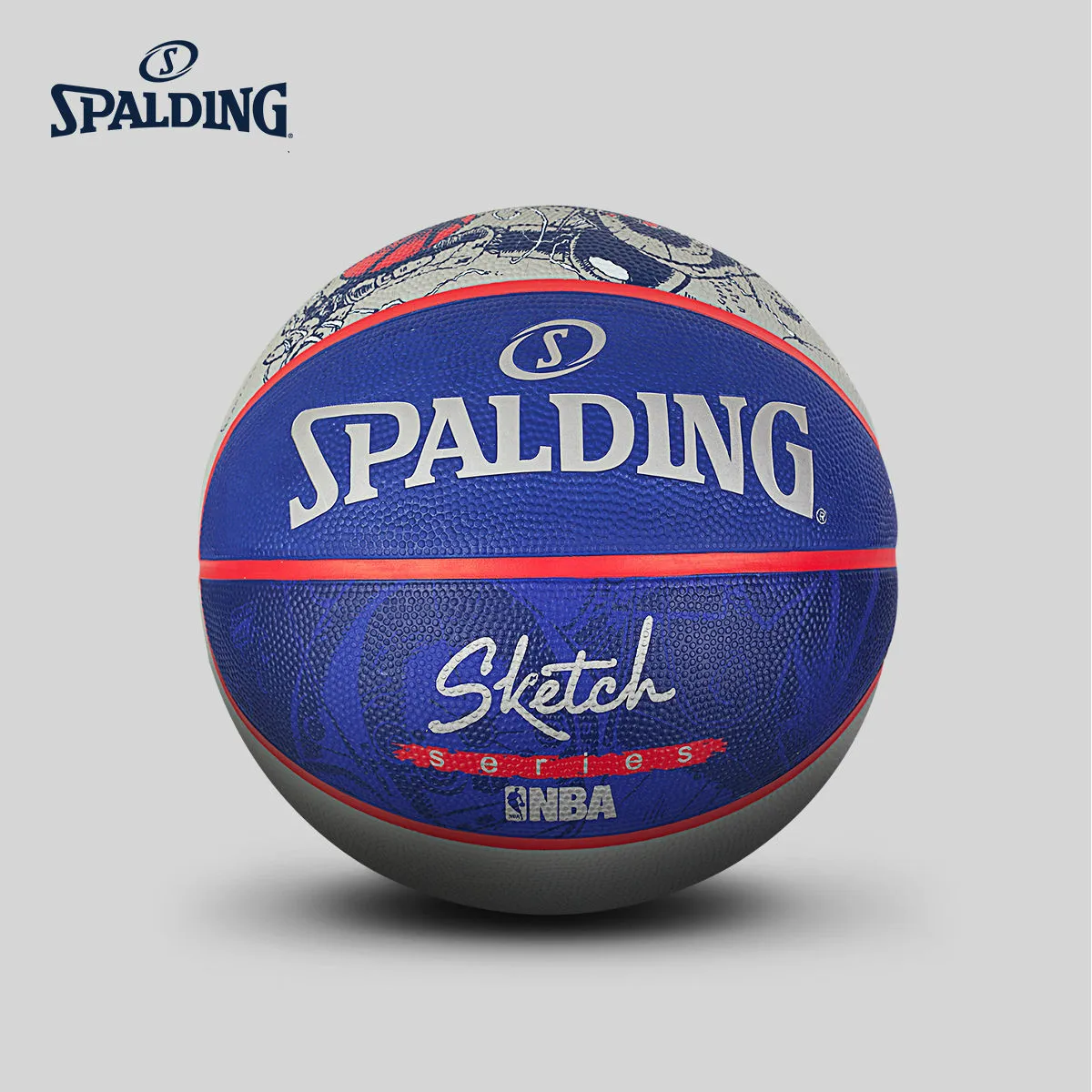 

Original SPALDING NBA Robot Sketch Series Outdoor Rubber Basketball 83-677Y