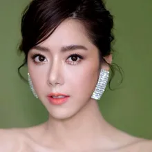 Высокое качество, блестящие стразы, драгоценные камни, большие серьги-гвоздики для женщин, модные аксессуары, коллекция бутиков, серьги, ювелирные изделия