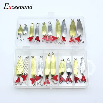 

Exceepand Lot 20 Spoon Fishing Lures Metal Bait Pack Kit iscas artificias Hard Bait Freshwater Bass Pike Bait Fishing Tackle