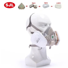 H2S противогаз краска спрей пестицидов угольный фильтр маска высокое качество серый силиконовый двойной фильтр коробка респиратор, противогаз