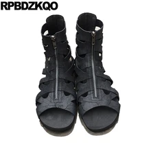 Обувь; ботинки; мужские сандалии-гладиаторы; сезон лето; коллекция года; обувь высокого качества с большим ремешком; Цвет Черный; Роскошная обувь из натуральной кожи в римском стиле; большие размеры 45