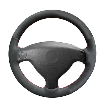

Hand-stitched Black Suede Car Steering Wheel Covers Wrap for Opel Astra (G) 1998-2004 Zafira (A) 1999