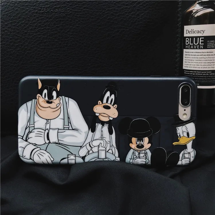 Модный черный чехол с рисунком Дональда Дака для iPhone 7 Puls 6 6S 8 X XS Max XR Мягкий