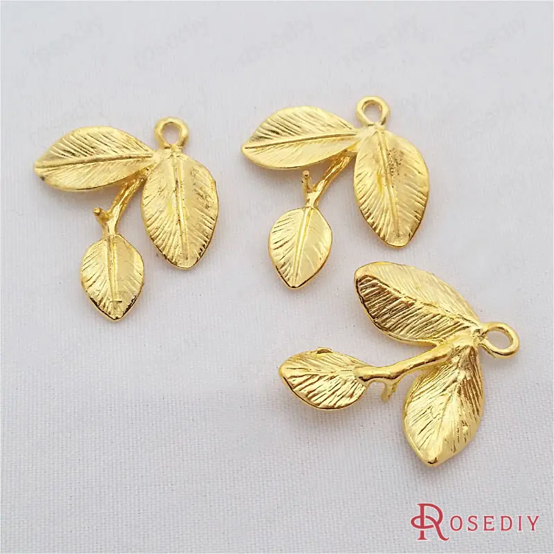 

Wholesale 23*23mm Gold color Leaves with Half drill Pin Zinc Alloy Charms Pendants Diy Jewelry Findings 20 pieces(JM7412)