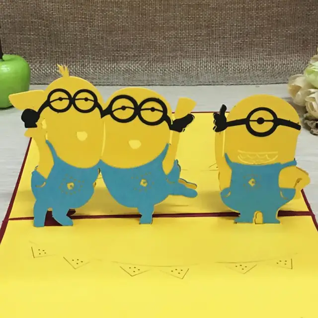 Us 199 43 Di Sconto1pcs Del Fumetto Pop Up Fai Da Te 3d Biglietto Di Auguri Con La Busta Della Carta Fatta A Mano Di Natale Di Compleanno Souvenir