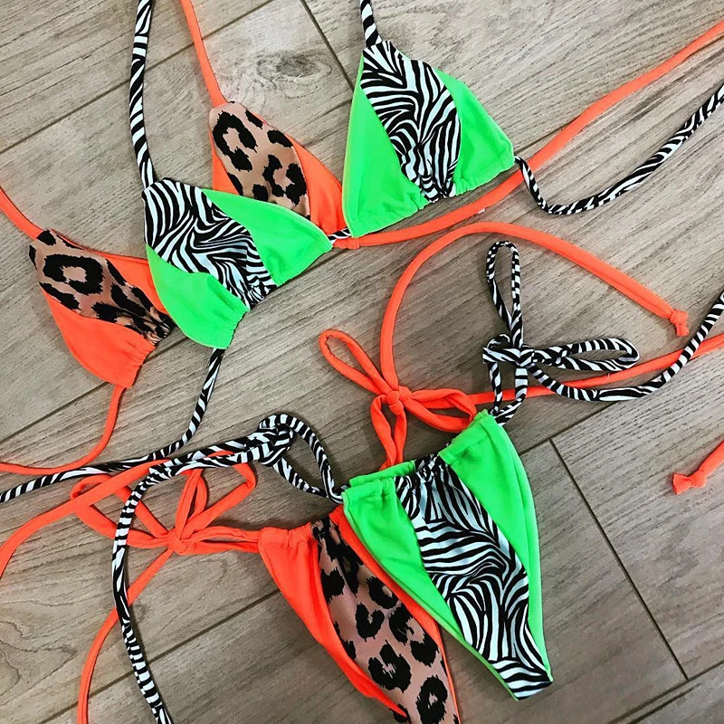 Пляжные купальные костюмы с завязками bikiny 2020 сексуальный купальник мини микро