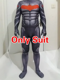 Бэтмен высокого качества красный капюшон костюм с принтом спандекс лайкра с 3D мышечной затенение Косплей Костюм - Цвет: only suit
