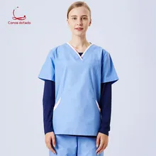 Платье для работы, платье для медсестры, ручная стирка, платье с коротким рукавом для девушек, платье для мытья рук, платье для салона красоты, для домашних животных, больничная форма, Раздельный костюм