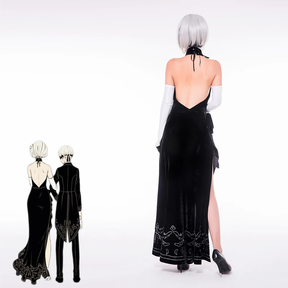 [Настроить] Pleuche сделано! Игра NieR Automata рисунок 2B 9S CP Cheongsam вечерние платья Swallowtail Униформа Хэллоуин Косплей Костюм