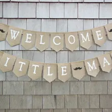 Пользовательские Добро пожаловать маленький человек пол раскрывает детский душ мешковины баннеры детский Знак для комнаты вечерние Божья коровка тканевые гирлянды фото реквизит