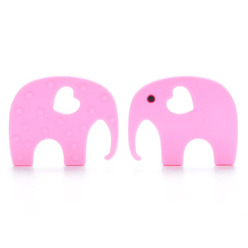 Silicone Elephant Teether Teething Toys Silicone Beads Baby Chew Necklace 1pc