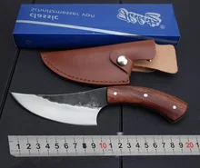 LOKI Straight knife Hight carbon steel Fixed Blade wood Handle handmade forged Hunting Survival Tactical Outdoor Camping Knife