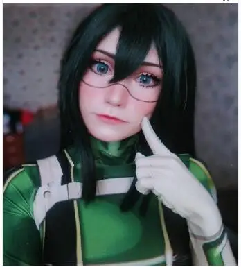 Аниме Мой Boku no Hero Academy Asui Tsuyu парик косплей костюмы для мужчин и женщин термостойкие длинные прямые волосы парики на Хэллоуин