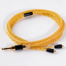 Ручная работа DIY обновленная 8 ядер 6N золото серебро смешанный MMCX гарнитура линия 3,5 мм разъем кабель Шнур для SE525 SE535 SE846 UE900 LA DT2